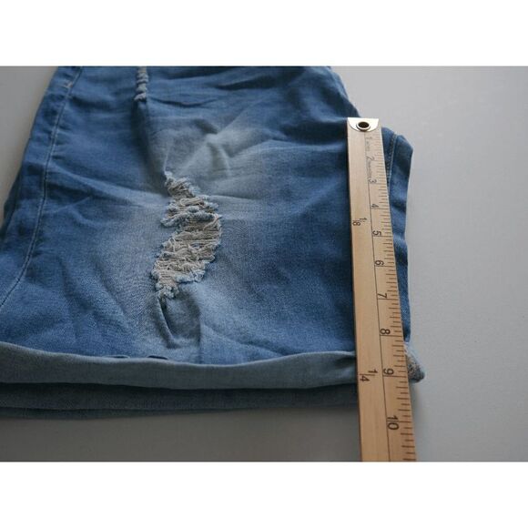 Blue Faded Denim Bermuda Shorts M - Picture 10 of 10